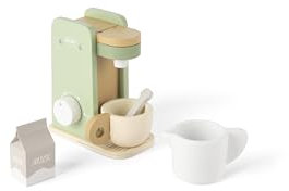 Dantoy - Kaffeemaschinen-Set aus Holz - Rollenspiel - Holzspielzeug - mit Zubehör - Alter 3+ Jahre