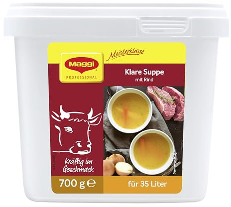 MAGGI Professional Klare Suppe mit Rind, sofort löslich, würziger Geschmack, 1er Pack (1 x 700g Gastro Box)