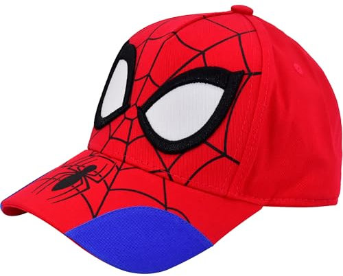 Concept One Unisex-Erwachsene Marvel Spider-Man Dad Hat, Adult Cotton Baseball Cap with Curved Brim and 3D Eyes Baseballkappe, Rot/Ausflug, einfarbig (Getaway Solids), Einheitsgre