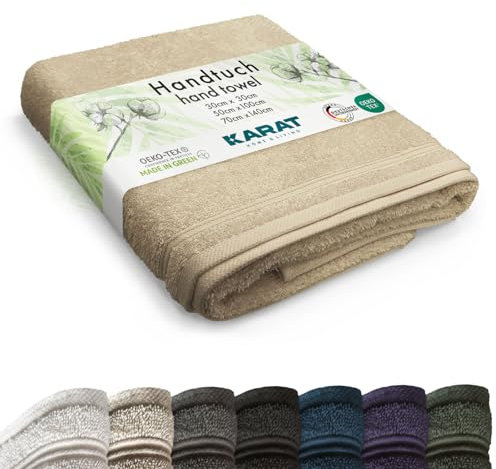 KARAT Handtuch aus 100% Baumwolle, 30 x 30 cm Beige, Oeko-Tex 100 Zertifiziert, Badetuch, Seiftuch, Duschtuch, flauschig & schnelltrocknend, Towels, Gästehandtücher (Bay)