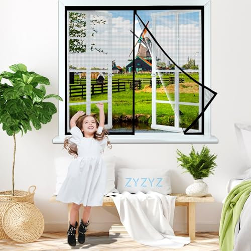 Reißverschluß für Fliegengitter 215x185cm Schwarz Dachfenster Insektenschutz Fenster Moskitonetz Mückennetz Fenster-Zugang Öffnung zum Durchgreifen Dachfenster