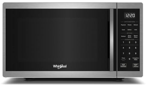 Whirlpool WMCS3019RS Countertop Microwave with Turntable 0.9 Cu. Ft, Steam Clean, 900 Watt Microwave, Stainless Steel