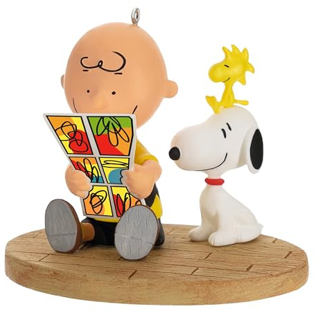 Hallmark Keepsake PEANUTS Ornament, Charlie Brown, SNOOPY & WOODSTOCK | Comic Design, Multicoloured Resin, 5.7x7.1x5.3cm, Great Gift for PEANUTS Fans