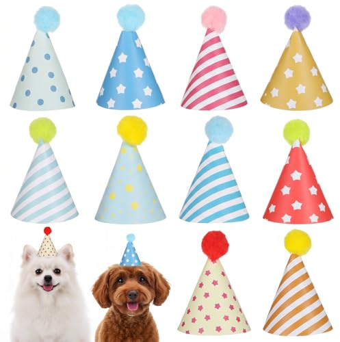 10pcs Partyhüte, Partyhüte für Kuscheltiere, Kleine Party hüte Kuscheltiere, Perfekt für Geburtstagsfeiern, Kinder und Erwachsene (Bunt 3)