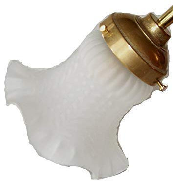 linoows Kleiner Jugendstil Lampenschirm Glasschirm Lampenglas satiniert weiß
