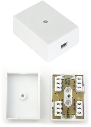 3 Pair/6 Way IDC White Junction Box - BT Telephone/Phone Cable Coupler Socket Connector Wire Repair - Wall Mounted Terminal Block - CablerFinder