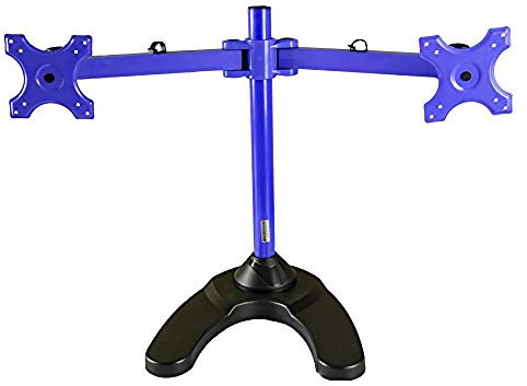 MonMount Dual LCD Freestanding Monitor Stand Up to 24-Inch, Blue (LCD-6460BL)