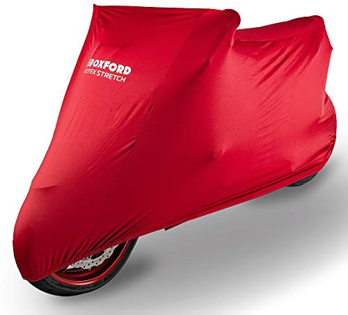 Oxford PROTEX Premium Stretch-Passform Innenraum Motorrad Abdeckung - Rot, XL, CV177