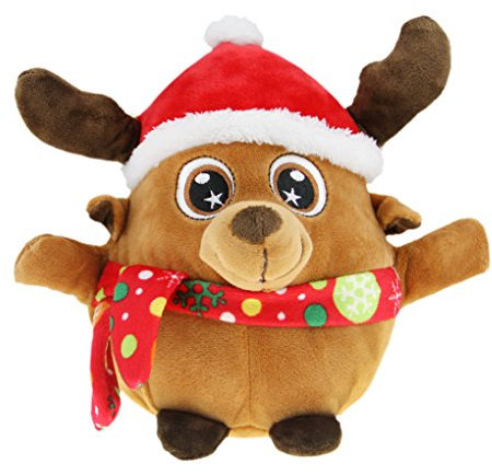 Liying Singender und Leuchtender Rentier Plüschtier 22cm Stofftier Spielzeug Cartoon Kuscheltier für Weihnachten