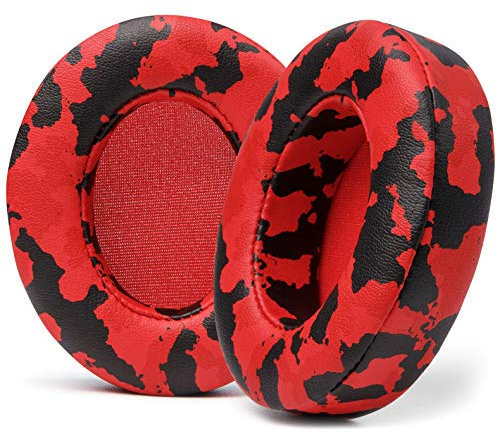 WC Wicked Cushions Replacement Ear Pads for Beats Studio 2 & 3 (B0501, B0500) Wired & Wireless | Does NOT Fit Beats Solo | Softer PU Leather, Enhanced Foam & Stronger Adhesive | Red Camo