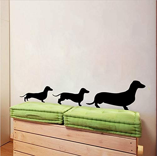 Wandaufkleber Dackel Familie Pvc Wandtattoo Hund Wandtattoo Aufkleber 22X90Cm