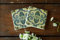 Jugendstil 2er Set Untersetzer Fotografie lost Place verlassenes Haus aus Travertin Stein Fliese, handmade coaster