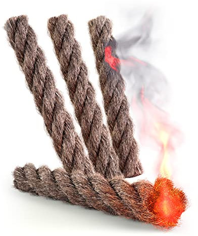 BUSHGEAR Wicks Zunder für Feuerstahl - Einfaches anzünden & Wasserfest - Für Lagerfeuer, Hobo Kocher, Kamin oder Grill (4er Set)