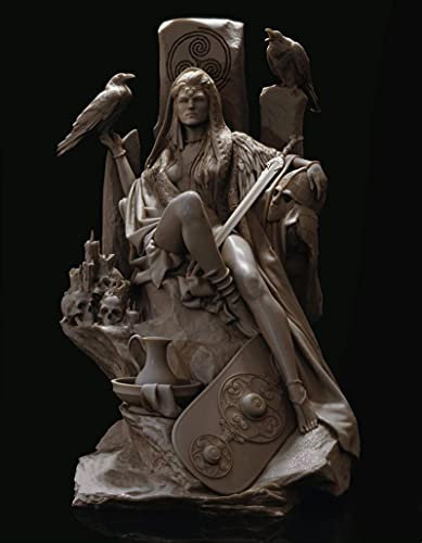 Risjc 1/24 75mm ancient queen resin miniature model unpainted and unassembled model kit—1D9076