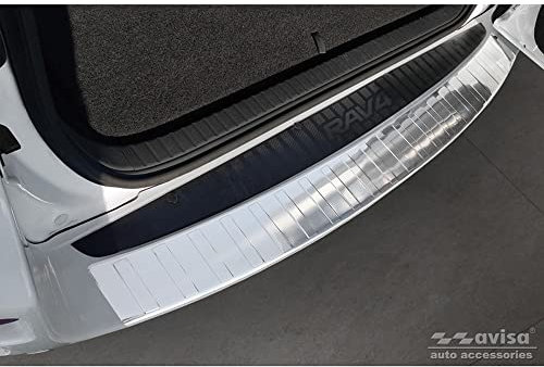 Avisa Edelstahl Heckstoßstangenschutz kompatibel mit Toyota RAV-4 III 2005-2008 & FL 2008-2012 'Ribs' (nur ohne Ersatzrad geeignet)