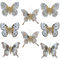 MIK funshopping Papillons décoratifs avec clip pour décoration colorée (lot de 8, gris-beige)