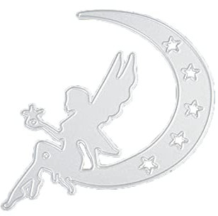 WANGCL Metall-Stanzschablone mit Sternflügeln, Engelsmond, für Scrapbooking, Album, Papierkarten, Vorlage zum Basteln, Prägen