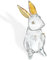 Geblasene Glas-Hasen-Tierfiguren, Sammlerstücke, Glas, Briefbeschwerer, vergoldet, klarer Kristall, Kunst, Kaninchen-Dekoration