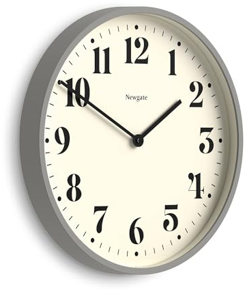NEWGATE® Number Two wanduhr | Große Moderne Klassische runde Uhr | 45cm | Elegantes Grau | Klassische Zahlen | Ideal für Küche, Wohnzimmer oder Büro