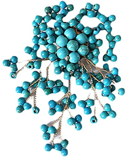 Brosche Clips Broschen Anstecknadel Broschennadel Dekorative 8,5 * 5 Cm Türkis Handgewebte Ethno-Stil Persönlichkeit Allgleiches Strickjacke Brosche Kleid Zubehör Allgleiches Mode Corsage Blume,Gefloc