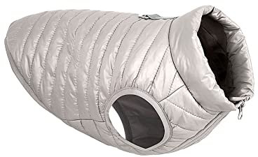 Reversible Hundemantel Winter Hundejacke Welpen Weste Kaltes Wetter wasserdichte Haustier Kleidung Winddicht Hund Schneeanzug Warme Gepolsterte Hundeweste Kleine Mittlere Hunde Daunenjacke Grau XS