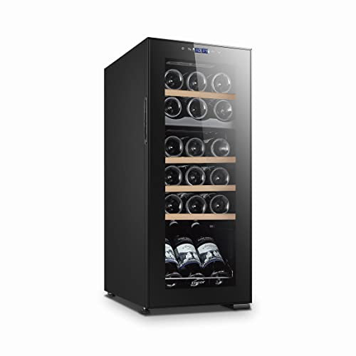 Lacor - 69702 - Vinoteca 18 Botellas, Nevera Vinos, Refrigerador con Compresor, Control Temperatura, 2 Cámaras, Estantes Extraíbles, Silencioso, Sin Vibraciones, Acero Inoxidable, 34,5x48x83 cm