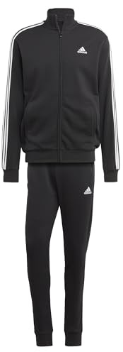 adidas Men's Basic 3-Stripes French Terry Track Suit, black, XXL