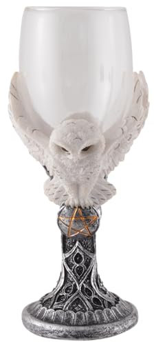 VOGLER Joh. Vogler GmbH Trinkglas Fliegende Schneeeule mit Pentagramm, aus Kunststein, handbemalt, mit Glaseinsatz