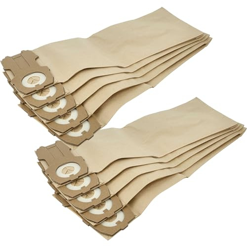 vhbw 10x Staubbeutel Ersatz für Swirl V62 für Staubsauger | 24,3cm x 8,7cm braun