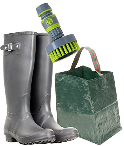 Masterpart Muddy Wet Boot Bag & Wellington Hosepipe Wash Brush Gardening Fishing Dog Walks