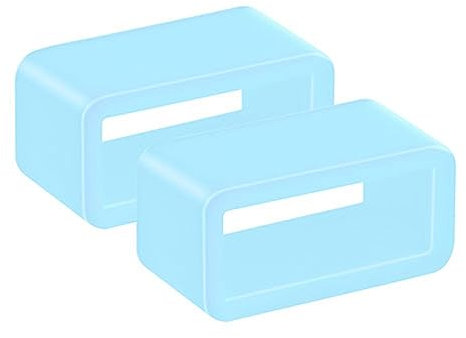 Taffstyle 2 Stück Uhren Armband Schlaufen Ersatzschlaufen Ersatz Ring Uhrenarmbänder Silikon Silikonuhr Armbanduhr Sport Uhr Farbige Sportuhr Set Hellblau Kinder 14mm