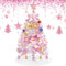 Winthai 60CM Mini Weihnachtsbaum Rosa Künstliche Kleine Tischplatte, Reiche Weihnachtsbaumkugel Ornamente, Miniatur Tischplatte für Weihnachtsküchen Esstischdekor