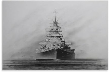 EVMILA Bismarck Schlachtschiff-Poster, dekoratives Gemälde, Leinwand, Wandposter und Kunstdruck, modernes Familienschlafzimmer-Dekor-Poster, 20 x 30 cm