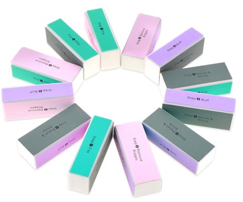 YUXIANLB 12 Stück Nagelfeilen und Nagelpufferblock Polierer Polierfeile Pufferblock-Werkzeuge Professionelles Maniküre-Werkzeugset Nail Pediküre Maniküre Werkzeug Nagelpflegefeilen-Pufferwerkzeug