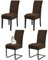 Pesonlook Esszimmerstuhlbezüge 4er-Set, Stretch-Schonbezüge, Abnehmbare Waschbare Spandex-Bezüge für Hotel, Restaurant, Esszimmer, Bankett (Dunkelbraun)