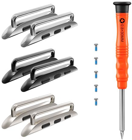 Hapysen Conectores de correa de reloj para adaptador de correa de Apple Watch, accesorio de enlace de repuesto para iWatch Ultra (49 mm) Series 9 8 7 (45 mm) Series 6 5 4 SE (44 mm) Series 3 2 1 (42