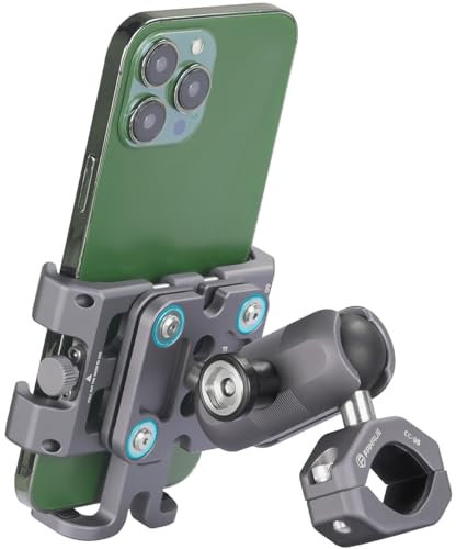 FANAUE Soporte Antivibración Para Teléfono de Moto con 1 Cabeza esférica para manillar de ATV/UTV/bicicleta, compatible con RAM Mount B Größe Brazo de Doble Enchufe, Adecuado para teléfonos de 5,5-7