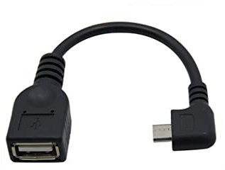 Coude à 90 degrés Micro USB mâle vers USB 2.0 Femelle Adaptateur de câble Micro USB OTG Power Enhancer Cord1 Pack NoirDurable et Attrayant.