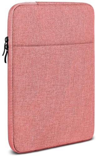 moex Étui de protection pour tablette Samsung Galaxy Tab S7 FE avec fermeture éclair et compartiment pour accessoires, housse en tissu nylon doux rembourré, housse de protection minimaliste, rose