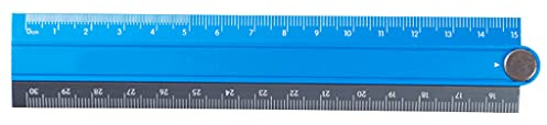 Regla plegable de aleación de aluminio, herramienta de medición de regla de papelería de Metal plegable Simple, azul, negro y negro, 30cm