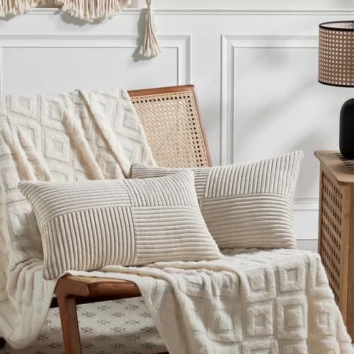 FDTERN 2er Set Taupe Kordsamt Kissenbezug 30x60CM Weich Moderne Dekorative Kissenbezüge Kissenhülle Dekokissenbezug Sofakissen Dekokissen Boho Deko für Sofa Schlafzimmer Wohnzimmer Balkon
