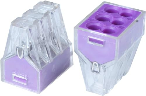 RUIAN PCT-106 Steckverbinder mit 6 Anschlüssen, Schnellverbindung, 18–12 AWG, kompakter Drahtverbinder für feste Litzen, 50 Stück