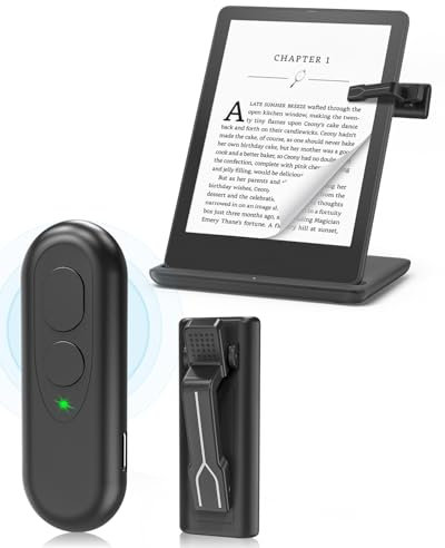 SZILBZ Page Turner for Kindle Paperwhite Scribe E-Book E-Readers Accessories, RF Remote Control Page Turner for ipad/iPhone Tablets Reading Novels and Taking Photos