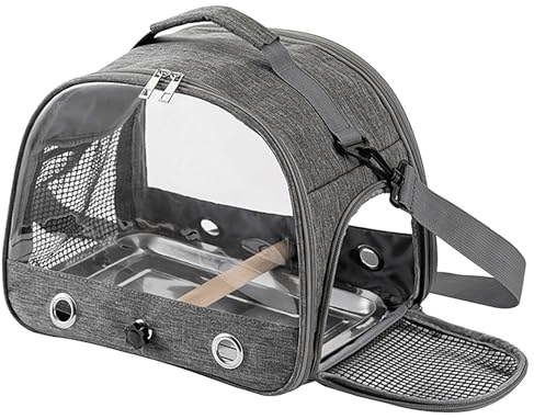 Vogel Tragetasche mit Transparentem PVC-Fenster Papageien Reiserucksack Tragbare Faltbare Rucksack für Kleine Haustier
