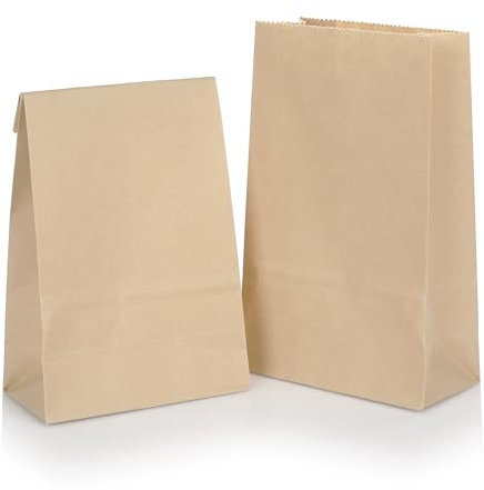 CraftWerk Kraftpapiertüten Geschenktüten 50er Pack - Ideal als Tüte zum selber befüllen für Kindergeburtstag und DIY Adventskalender 2025-26 x 16 x 6 cm