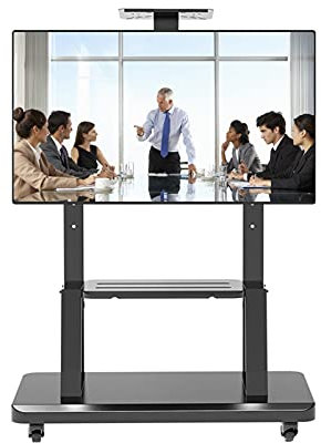 Adjustable Mobile TV Cart, Home Office Heavy Duty Rolling TV Stand For 40-75 Inch TVs, Height Adjustable Floor Trolley Stand With Wheels beautiful scenery
