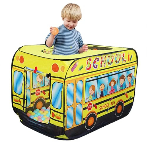 Trafagala Yellow School Bus Toy Foldable Pop Up Play Tents for Boys Girls Play House for Kids Indoor Outdoor Play Toy, Great Gift Inside Out Toys Little People Bus