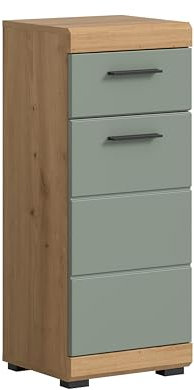 xonox.home Bad Scout X06N3701 Standschrank Badschrank Schrank in Salbei und Artisan Eiche Nachbildung, ca. B/H/T: 37x88x31 cm
