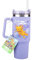 Paladone Minecraft Axolotl 900 ml Purple Insulated Cup and Straw, Officially Licensed Tumbler Travel Cup with Handle for Iced Tea or Coffee, Gaming Merchandise