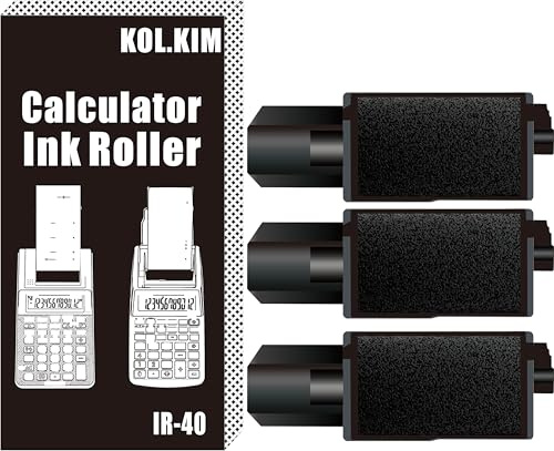 IR-40 kompatibler Taschenrechner Drucker Farbroller kompatibel für Casio HR-10RC HR-8TM Ersatz-Tintenrollen für Canon P1-DHV-3 P1-DH V CP16 IR40 IR30 NR40 PR40 IR40Bk IR-40B (Schwarz, IR-40)